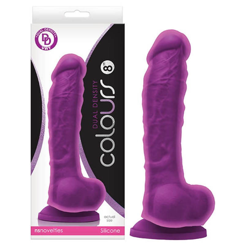 Colours Dual Density 8-inch Dildo - Purple